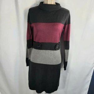 BCX Dress Mod 60s Style Sweater Dress Size Large